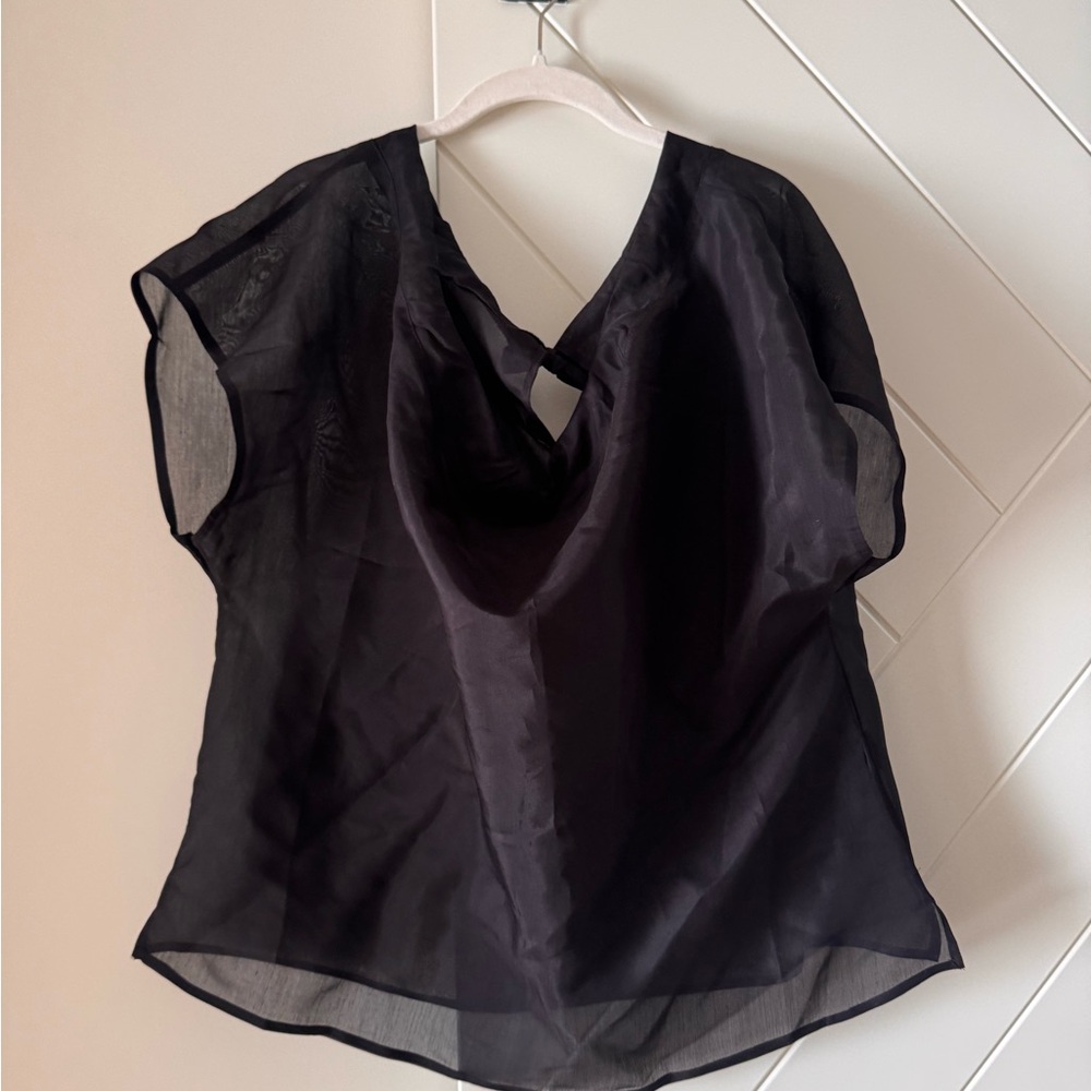 All Saints Sheer Black Blouse